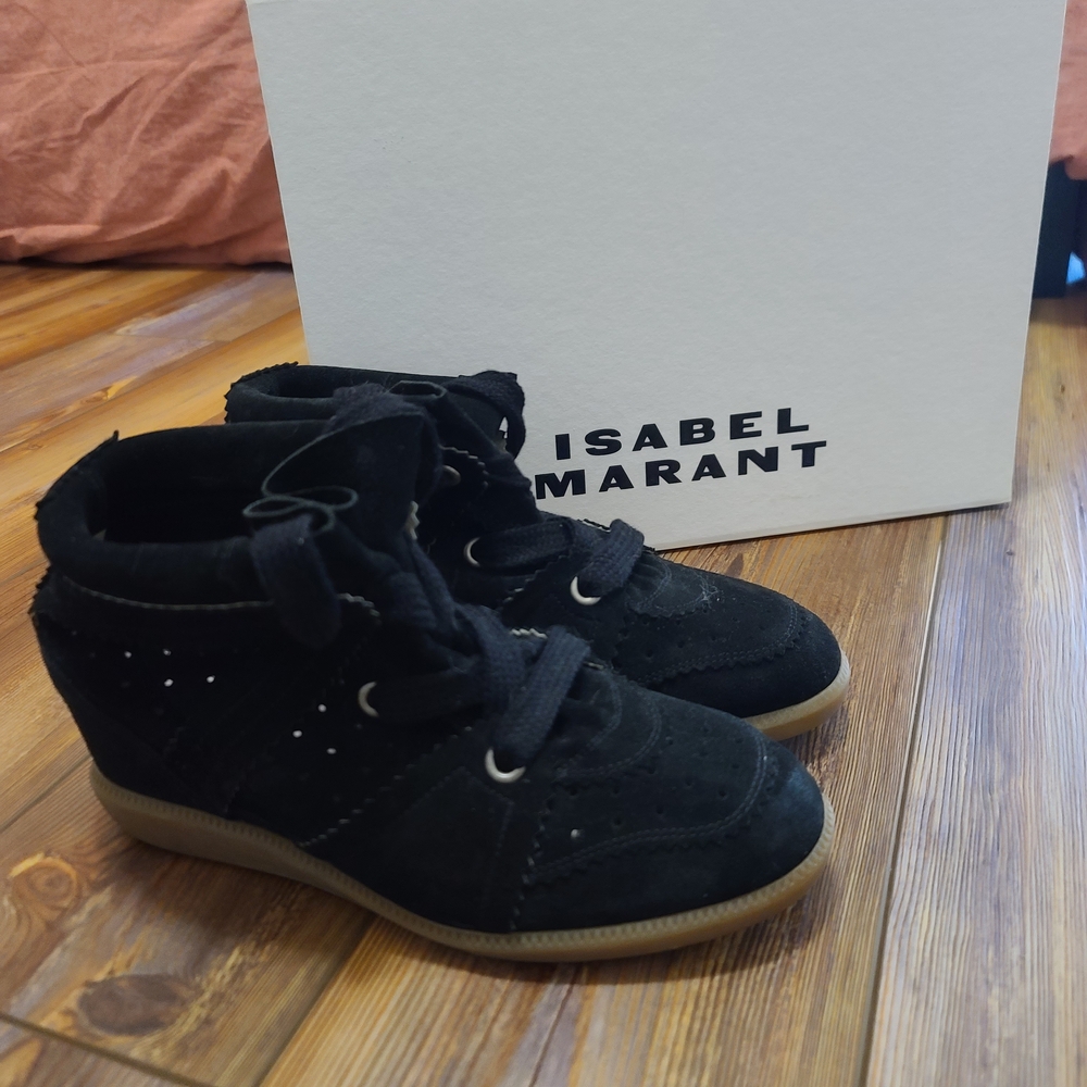Isabel Marant Black Suede Sneakers